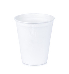 White paper glass on white background