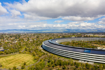 Aerial drone photo Apple Park Cupertino CA