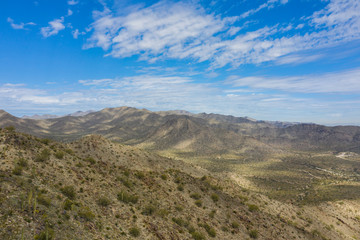 Fototapeta na wymiar Aerial photo Arizona cactus mountain landscape