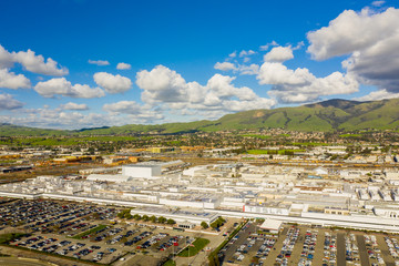 Aerial photo Tesla Factory Fremont CA