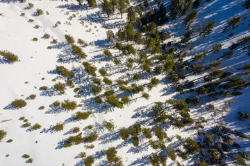 Aerial winter landscape Colorado USA