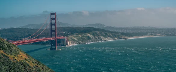 Photo sur Plexiglas Plage de Baker, San Francisco Golden Gate Bridge and  Presidio beaches, San Francisco, California, United States.