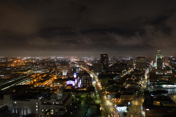 Aerial photo of Downtown Los Angeles CA at night