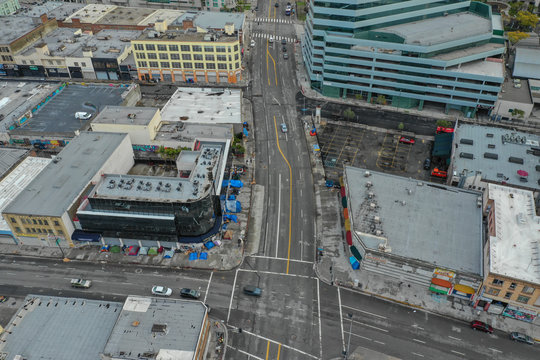 Aerial photo Skid Row Los Angeles CA