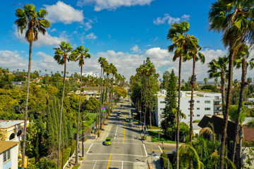 Aerial drone photo of Hollywood California USA - obrazy, fototapety, plakaty