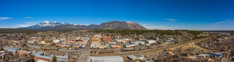 Aerial drone photo Flagstaff Arizona panorama - obrazy, fototapety, plakaty