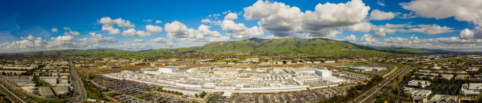 Tesla factory Fremont California USA panorama photo