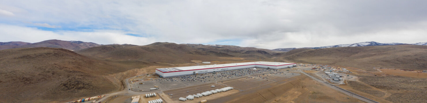 Aerial panorama Tesla Gigafactory Sparks Nevada USA image
