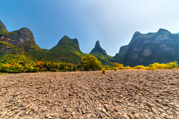 Landscape, the lijiang river, guilin karst mountainous area.The landscape of near guilin, yangshuo...