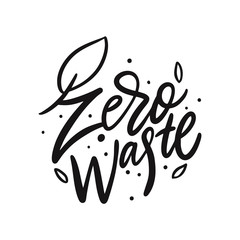 Obraz premium Zero waste hand drawn vector lettering. Isolated on white background.