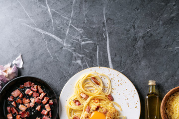 Spaghetti pasta alla carbonara