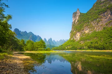 Wanddecoratie Guilin Landscape, the lijiang river, guilin karst mountainous area.The landscape of near guilin, yangshuo county, guangxi, China  © 一飞 黄