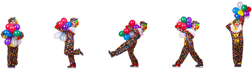 Funny male clown isolated on white 