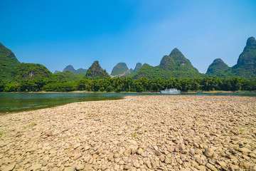 Landscape, the lijiang river, guilin karst mountainous area.The landscape of near guilin, yangshuo...