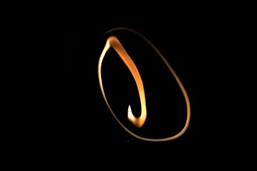 Abstract fire flames on black background