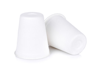 White paper glass on white background