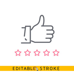 Review like Icon. Easy editable stroke line vector.