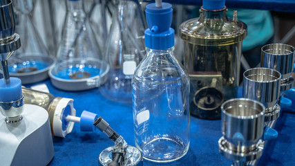 Experiment Glass Bottles In Science Laboratory