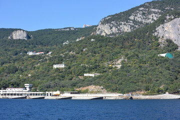 View of the city of Yalta from the sea