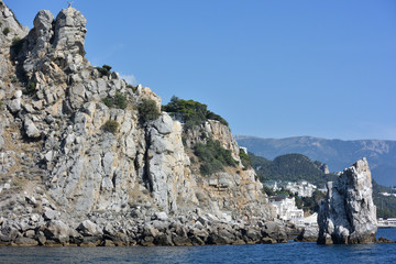 Fototapeta premium View of the city of Yalta from the sea