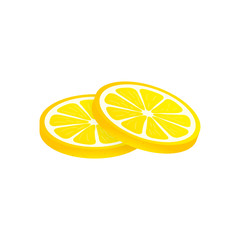 Lemon. Yellow lemon vector illustration isolated on white background.