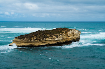 Great Ocean Road (GOR): Scenic view from Twelve Apostles (Australia, Victoria) with cloudy sky