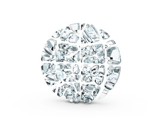 Broken glass globe symbol