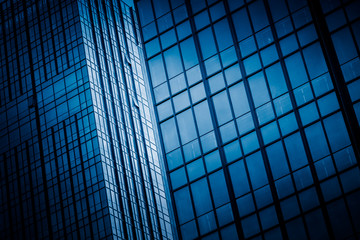 Fototapeta premium Close-Up of Modern Office Buildings in city of China.