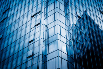 Fototapeta na wymiar Modern architecture tone close Up in blue tone.