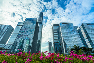 architectural complex against sky in downtown city, china