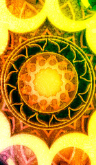 Decorative design element. Patterns with geometric ornament. Circular ornamental symbol. Islam, Arabic and Indian, ottoman motifs. 3D rendering