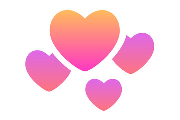 Like and Heart icon. Live stream video, chat, likes. Social nets like red heart web button