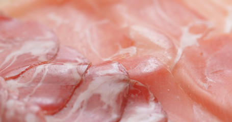 Salami and sliced ham