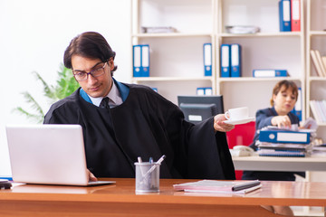 Two lawyers working in the office