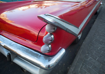 Classic American Red Car Detail