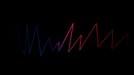 Colorful speaking sound wave lines. Isolated on black background for music, sound or technology