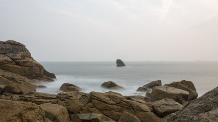Coastline with rocks in Brittany, France, Brittany, Department Finistere