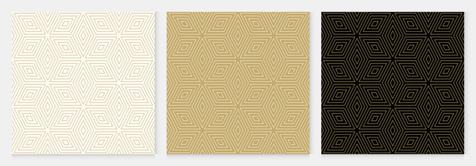 Fototapeta premium Background pattern seamless geometric diamond abstract gold luxury color vector.