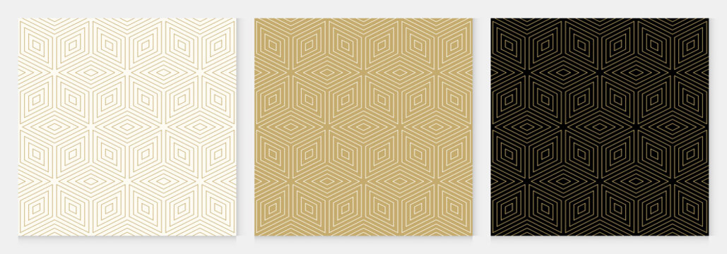 Background pattern seamless geometric square abstract gold luxury color vector.