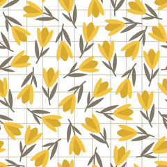 Tulips seamless pattern. Can be used for printing on fabric and paper and other surfaces.	