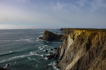 Arrifana Atlantic sea coast in Algarve, the south of Portugal.