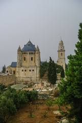 Fototapeta na wymiar Franciscan monastery of dormition on mount Zion in Jerusalem, Israel