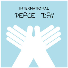 Desing by hands shape same a pigeon for International peace day , vector illustration