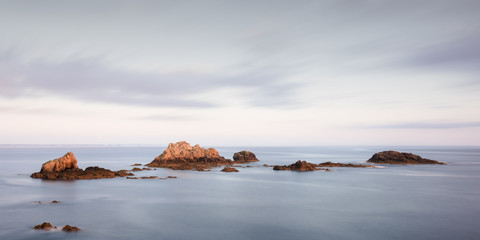 Sunset at Pointe Saint-Mathieu in Brittany, Finistere, France 