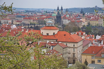 Fototapeta premium Prague cityscape from the Vrtba gardens
