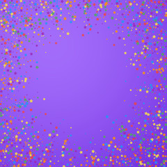 Festive confetti. Celebration stars. Rainbow brigh