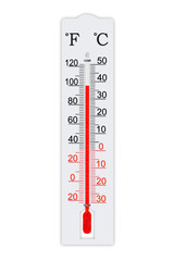 Fahrenheit and celsius scale meteorology thermometer for measuring air temperature. Thermometer...