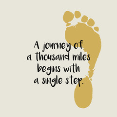 vector background or template with a realistic human footprint, with a motivational quote 