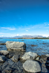 晴天のテカポ湖