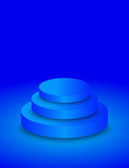 Empty circle blue podium